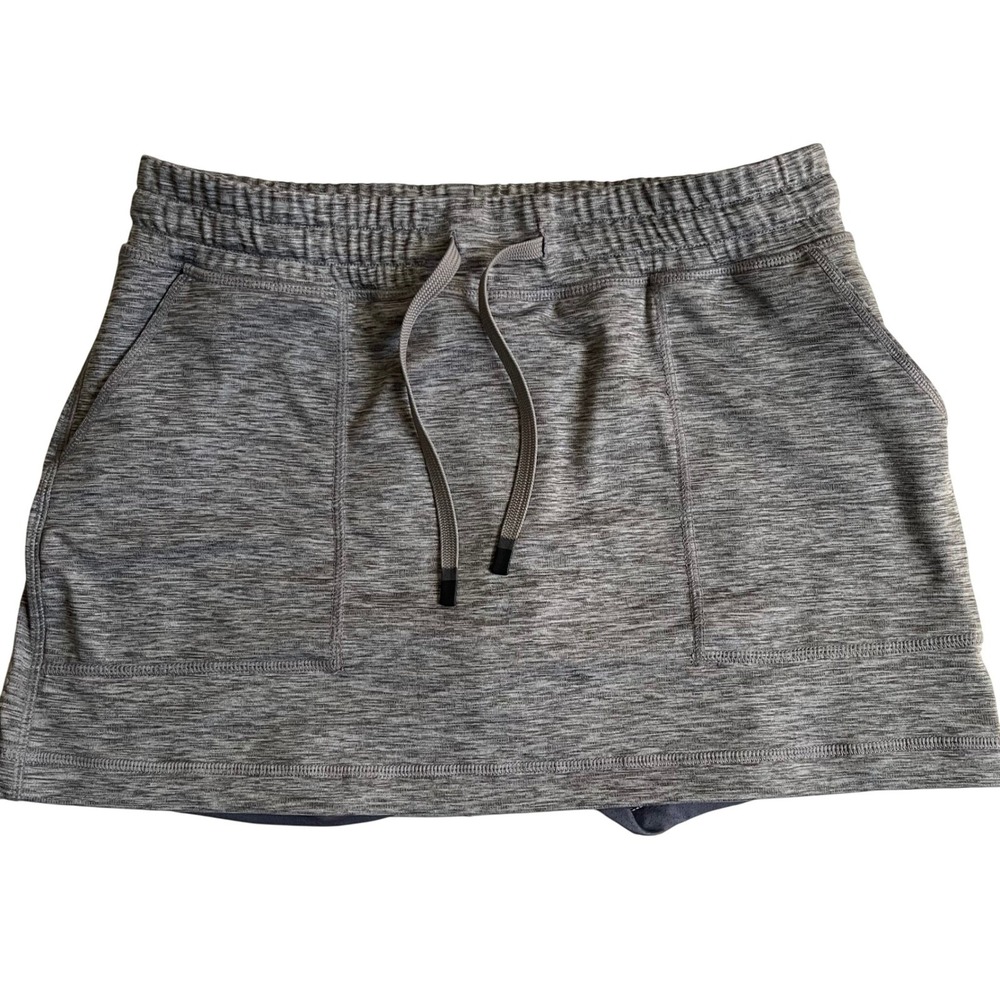 Title Nine Athletic Skort Women S Gray Heathered Pockets Active Golf Pickleball